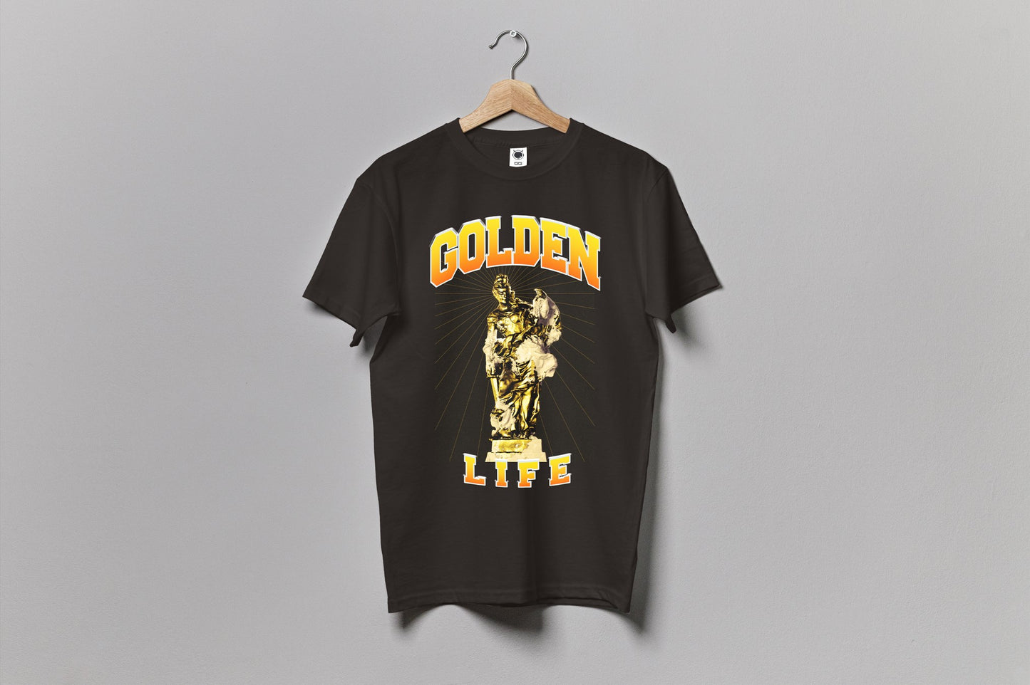 Golden Life Statue Graphic Tee (black)